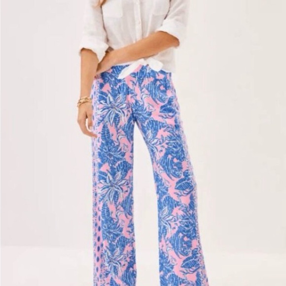 Lilly Pulitzer Pants - Lilly Pulitzer Blue and Pink Floral Pants